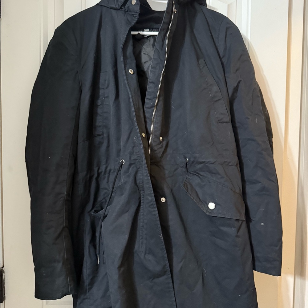 Woman’s Black Hooded Coat